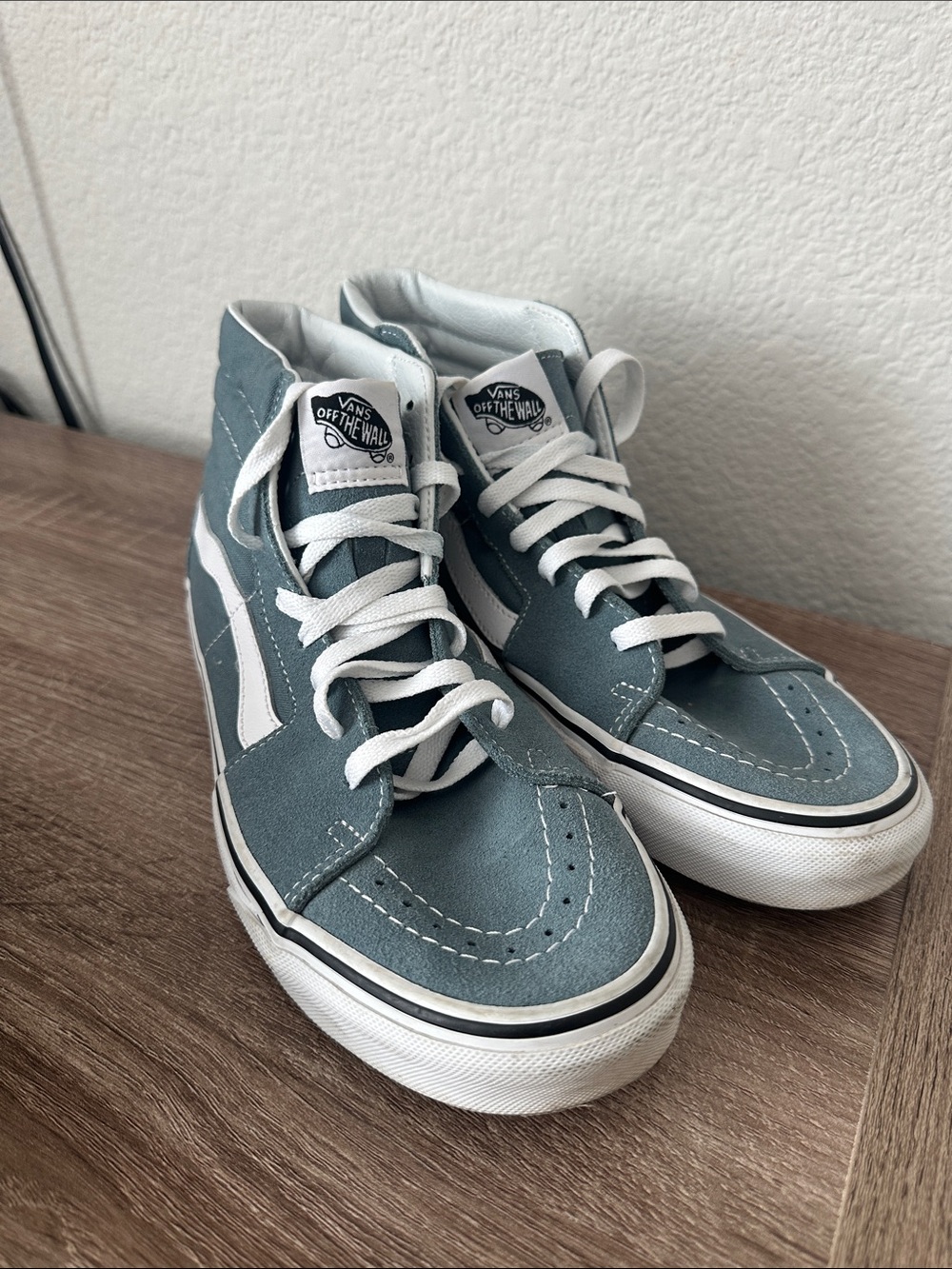 Vans Mens High-Top Sneakers in Blue and White